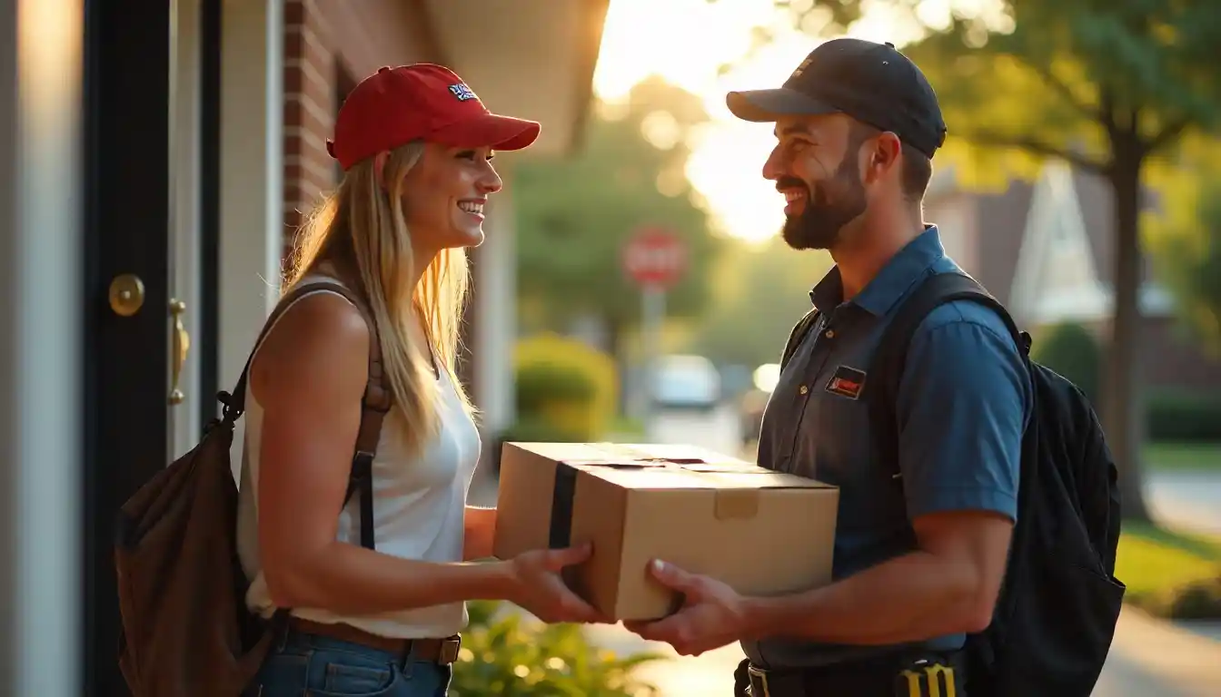 cod payment terms showing courier collecting payment at delivery