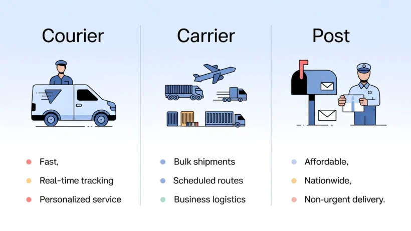 difference between a courier carrier and post