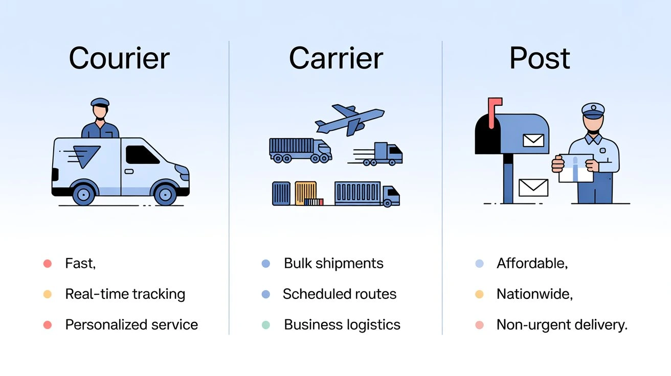 difference between a courier carrier and post