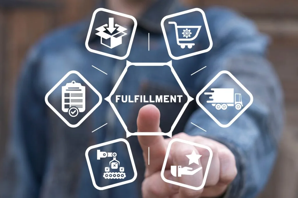 Illustration showing the order fulfillment process for a fulfilled order