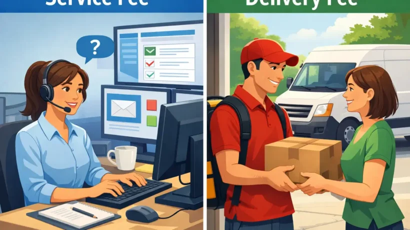 Difference Between a Service Fee and Delivery Fee