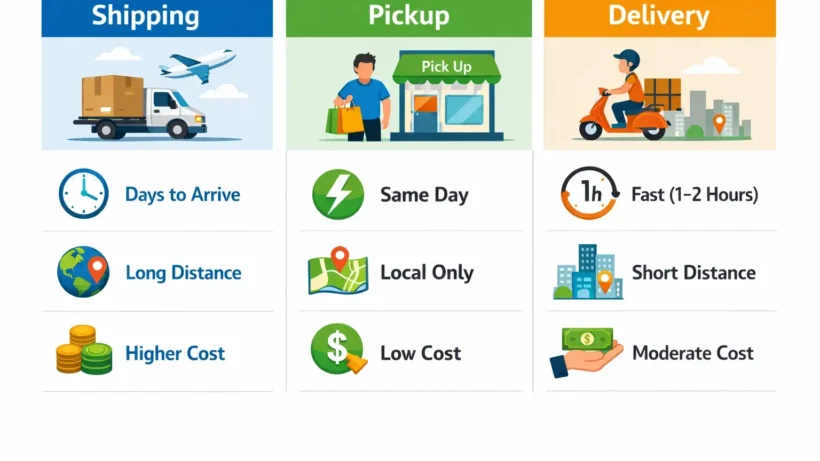 Difference Between Shipping Pickup and Delivery