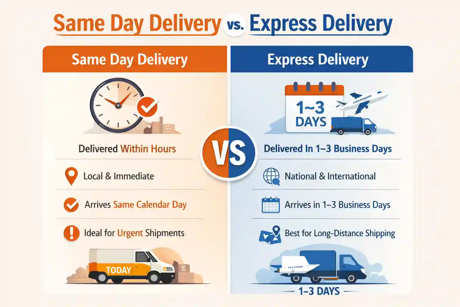 Same Day Delivery vs. Express Delivery