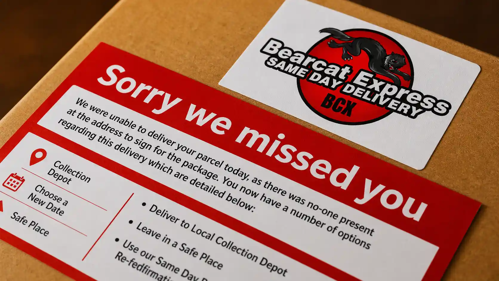 courier delivery attempt failed