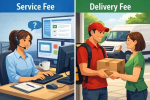 Difference Between a Service Fee and Delivery Fee